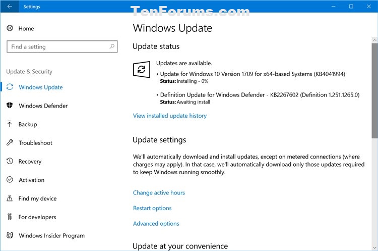 Windows 10 version 1709 failed to install